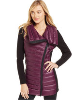 Thumbnail for your product : Calvin Klein Performance Asymmetrical Mixed-Media Puffer Coat