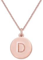 Thumbnail for your product : Kate Spade Rose Gold-Tone Initial Disc Pendant Necklace, 18" + 2 1/2" Extender