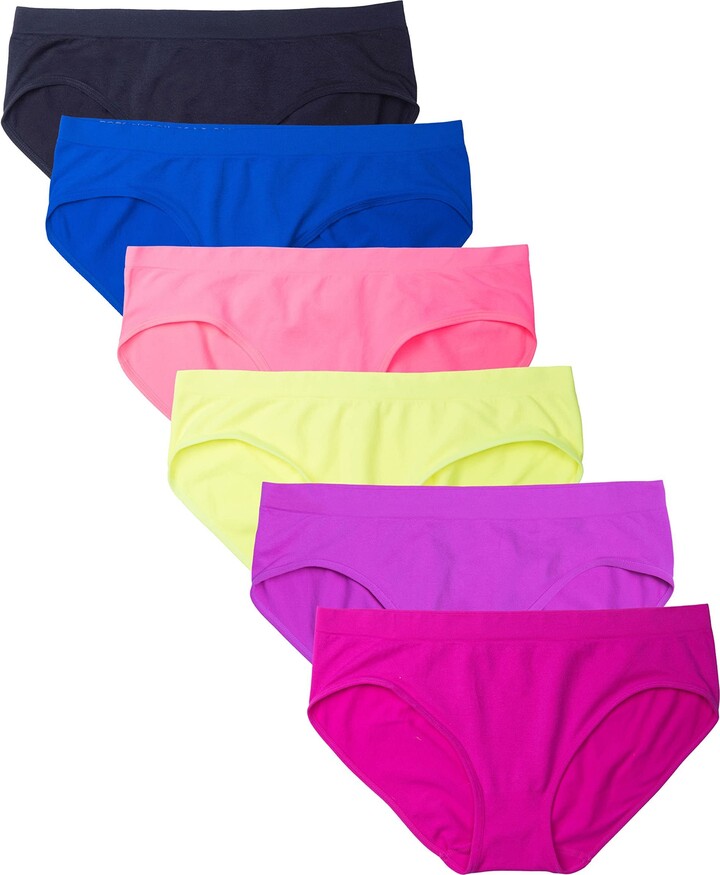 Kalon 6 Pack Women's Hipster Brief Nylon Spandex Underwear - Multi