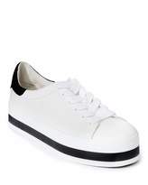 Thumbnail for your product : Alice + Olivia Ezra Lace-Up Platform Sneakers, White/Black