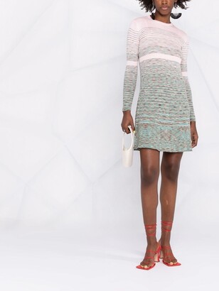 M Missoni Knitted Flared-Hem Mini Dress