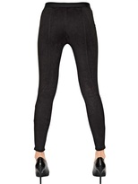 Thumbnail for your product : David Lerner Zipped Faux Suede Jersey Leggings
