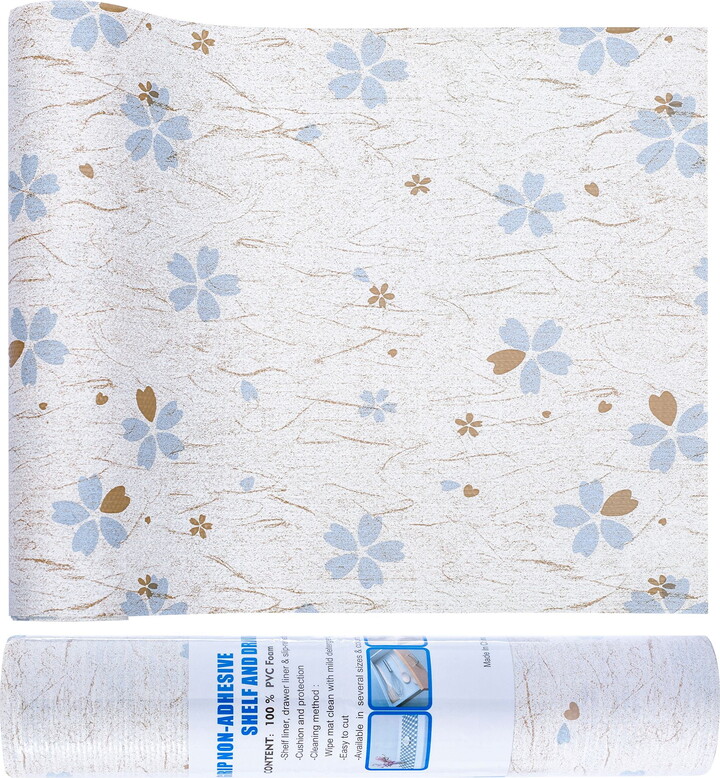 RAY STAR Ivory Shelf Cabinet Liner, 18inx4FT Drawer Liners Non-Adhesive Non Slip Shelving Liner for Kitchen Cabinets