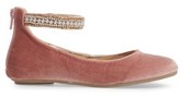 Thumbnail for your product : Steve Madden Girl's Zilerp Embellished Ankle Strap Flat