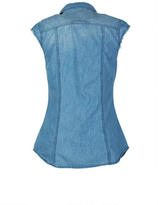 Thumbnail for your product : Delia's Sleeveless Cutoff Chambray Shirt
