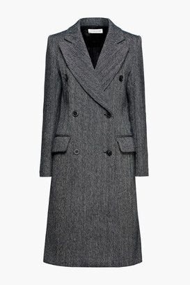 Victoria Beckham Double-breasted Wool And Cotton-blend Tweed Coat