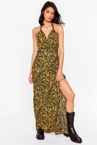 Thumbnail for your product : Nasty Gal Womens Zebra Halter Maxi Dress - Yellow - 6