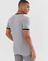 Thumbnail for your product : ASOS DESIGN muscle fit t-shirt with crew neck with contrast ringer in gray