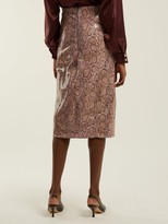 Thumbnail for your product : Hillier Bartley Python-effect Faux-leather Pencil Skirt - Pink Print