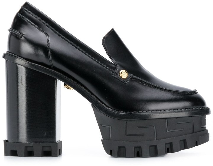 versace block heels
