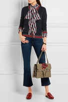 Thumbnail for your product : Gucci Striped Wool Cardigan - Navy