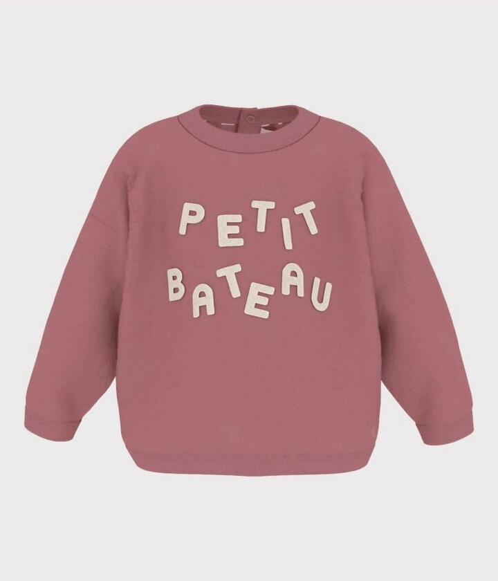 Petit Bateau Kid's Logo Sweatshirt In Raspberry