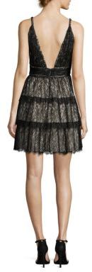 Alice + Olivia Olive Tiered Lace Dress