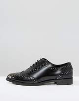 Thumbnail for your product : ASOS Mazzie Leather Studded Flat Shoes