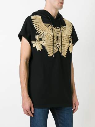 Les Hommes golden embroidery sleeveless hoodie
