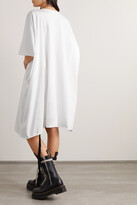 Thumbnail for your product : Rick Owens Minerva Oversized Belted Cotton-jersey Tunic - White