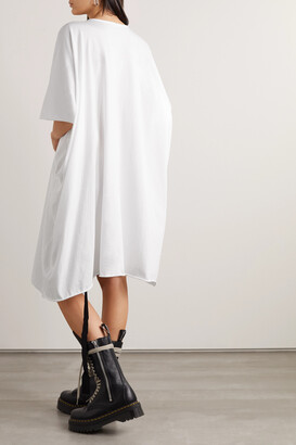 Rick Owens Minerva Oversized Belted Cotton-jersey Tunic - White