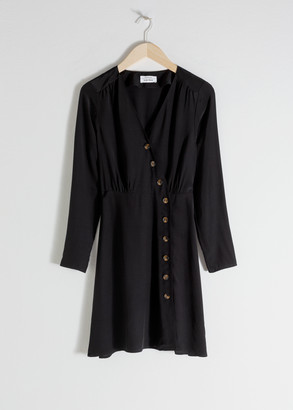And other stories Asymmetric Button Up Wrap Dress
