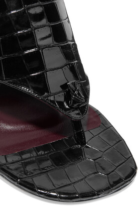 STAUD Keith Croc-effect Leather Mules