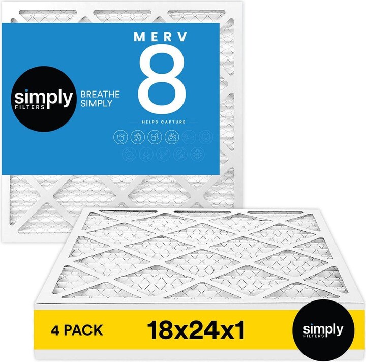 18 in. x 24 in. x 1 in. MERV 8 FPR 5 Pleated Furnace Air Filter (4-Pack)