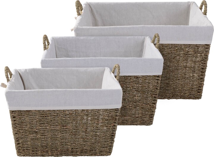 Dunelm Set of 3 Seagrass Tapered Baskets Brown ShopStyle