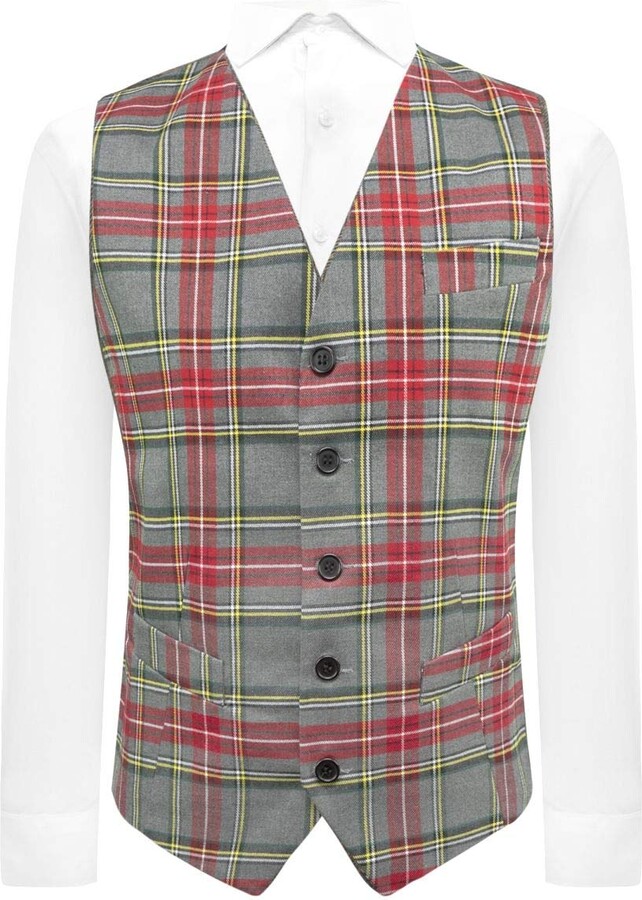 Carré De Poche King & Priory - Tissu à Carreaux Bleu Pierre - 25x25 Cm - Pour Tenue Décontractée Ou Formelle