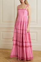 Thumbnail for your product : LoveShackFancy Camisha Crochet-trimmed Polka-dot Broderie Anglaise Cotton Maxi Dress - Pink