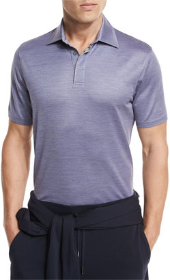 Ermenegildo Zegna Textured Polo Shirt, Light Purple