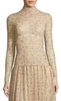 Thumbnail for your product : Brock Collection Tracey Turtleneck Sheer Floral-Print Top