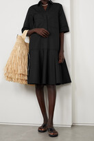 Thumbnail for your product : Lafayette148 - Bailey Tiered Cotton-poplin Shirt Dress - Black
