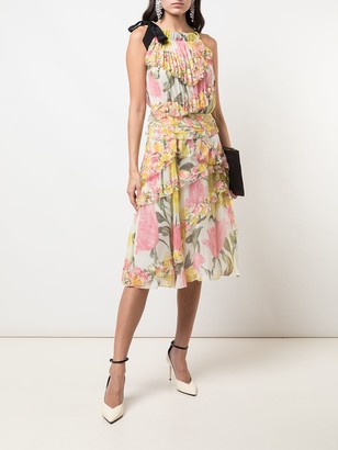 Jason Wu Collection Floral Print Tiered Dress