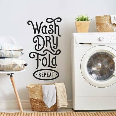 Room Mates RoomMates Wash Dry Fold Repeat Peel & Stick Wall Decals in Black