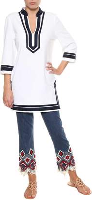 Tory Burch White And Blue Tunic From
