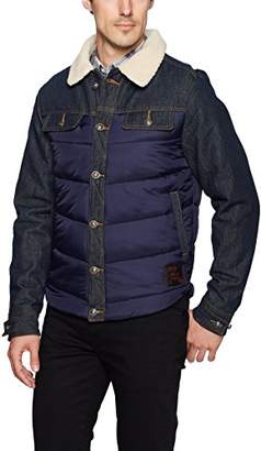 Buffalo David Bitton Men's Jivilt Ls Full Button Nylon and Denim Fashion Jacket
