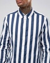Thumbnail for your product : ASOS Regular Fit Breton Stripe Shirt In Navy
