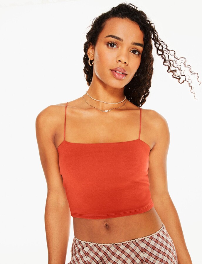 Aeropostale Women's Seriously Soft Snap Henley Cropped Bungee Cami -  ShopStyle Tops