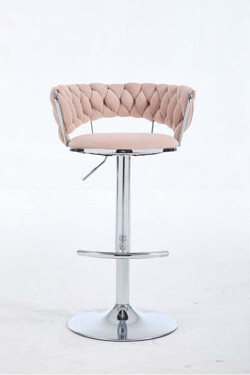 Mercer41 Bar Stoolswith Footrest and Base Swivel Height Adjustable Mechanical Lifting Velvet