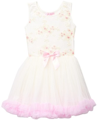 Popatu Sleeveless Embroidered Floral Dress (Little Girls)