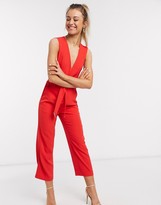 Thumbnail for your product : Morgan jumpsuit with belt in red