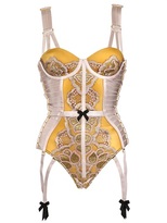 Thumbnail for your product : Bordelle Satin Jersey & Lace Corset