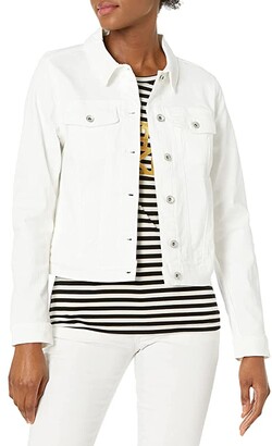 fitted white jean jacket