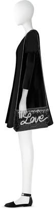 Love Moschino Love Sequins Metallic Black Clutch W/chain Strap
