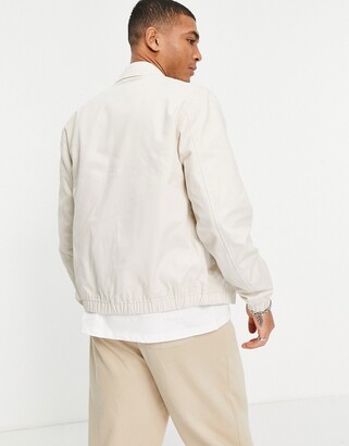 New Look harrington jacket in off white - ShopStyle