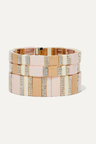 Thumbnail for your product : Roxanne Assoulin Pink Sand Set Of Three Enamel, Gold-tone And Crystal Bracelets