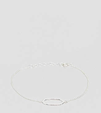 ASOS Sterling Silver Hammered Oval Chain Bracelet