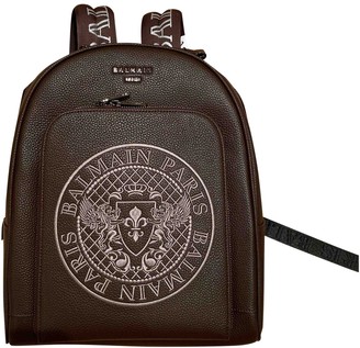 balmain backpack leather