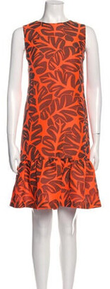 Akris Punto Printed Knee-Length Dress w/ Tags Orange