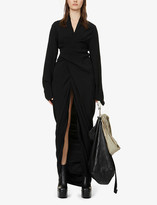 Thumbnail for your product : Rick Owens V-neck long-sleeved crepe maxi dress