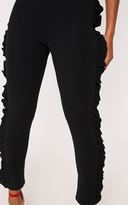 Thumbnail for your product : PrettyLittleThing Black Frill Detail Skinny Trousers