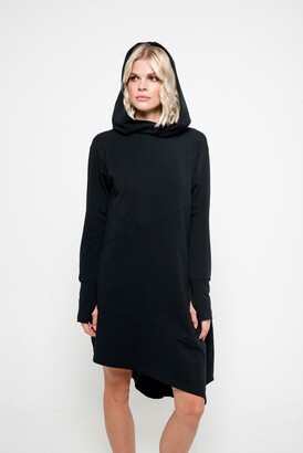 non NON+ - NON524 Oversized Abstract Sweater Dress - Black